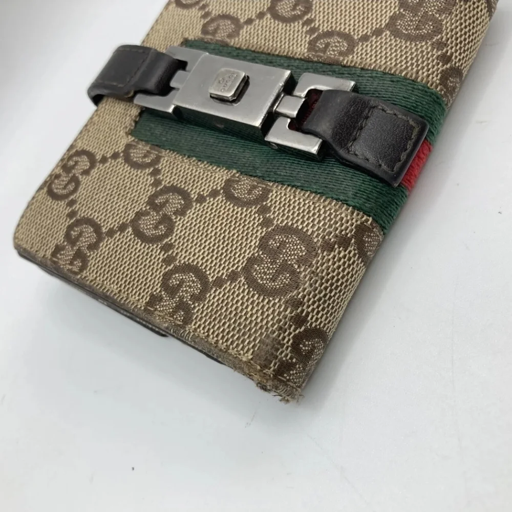 🤎🔹️GUCCI 🔹️purse Leather wallet Italy GG Canvas Brown Supreme - Picture 9 of 15